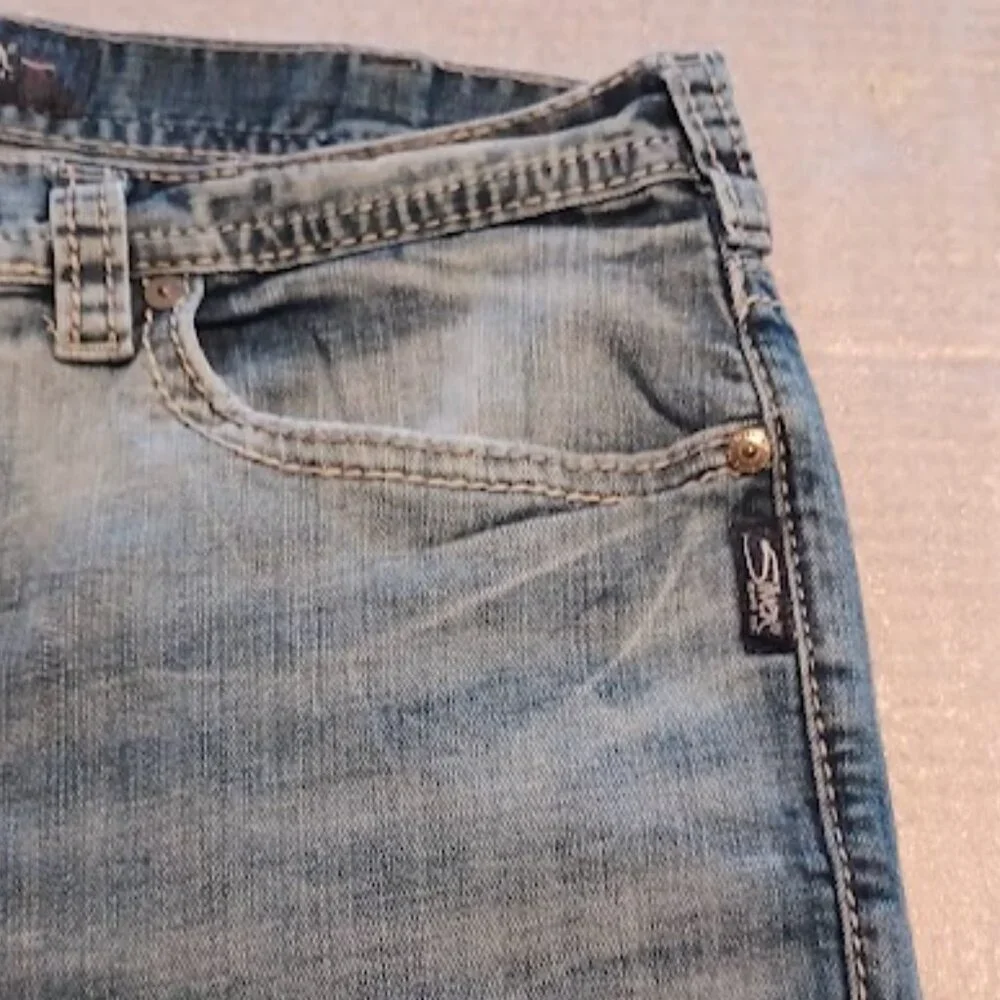 Silver Jeans Co. Men's classic straight relaxed stretch jeans, W36/L36 - Picture 7 of 9